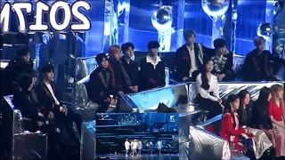 Fancam Wanna One and IU reaction to BTS Spring day at MMA 2017