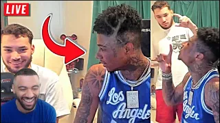 Blueface Asks Adin Ross If He Is a Crip & Makes Him Throw Up Gang Signs... REACTION