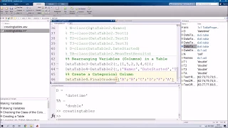 MATLAB: Working with Tables