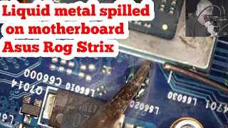 Asus Rog Strix G513R gaming laptop - Liquid metal spilled on the board, a lucky customer