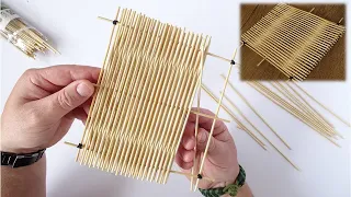 How to Braid "Bamboo" Skewers to Make Bamboo Skewers Table Mat - Flat Basket Weave
