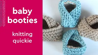 Knitted Baby Booties • Knitting Quickie  #studioknit #knittingpattern #babybooties