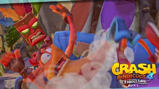 Crash Bandicoot 4 It's About Time Aku Aku Wakes up Crash on The Sofa