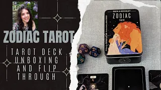 Zodiac Tarot in a Tin Deck Unboxing and Flip Through