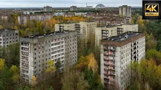 Drone footage 4k of Pripyat the nuclear town 2021