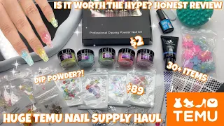 HUGE TEMU NAIL SUPPLY HAUL | WHAT I ORDER VS WHAT I GOT HONEST REVIEW | 30+ ITEMS | DIP POWDER NAILS