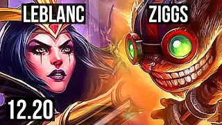 LEBLANC vs ZIGGS (MID) | 11/2/12, 400+ games, Dominating | EUW Master | 12.20