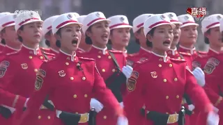 Chinese Military parade, step back with dancing  Jerusalema