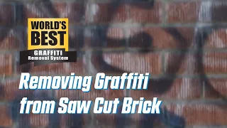 Removing Graffiti from Saw-cut Brick with World's Best Bare Brick Stone and Masonry Graffiti Remover
