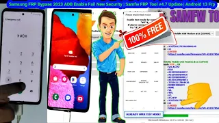Samsung FRP Bypass 2024 ADB Enable Fail New Security | Samfw FRP Tool v4.7 Update | Android 13 Frp ✅