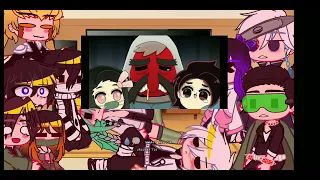 Hashira + Nezuko and Tanjiro react to Funny Animation