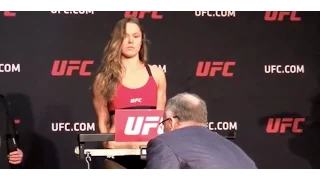 Ronda Rousey Storms In and Storms Out of UFC 207 Official Weigh-in