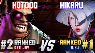 SF6 ▰ HOTDOG (#2 Ranked Dee Jay) vs HIKARU (#1 Ranked A.K.I.) ▰ High Level Gameplay