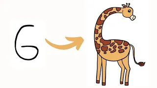 Guided Drawing : Transforming Letter G into a Graceful Giraffe! | Step by Step Tutorial