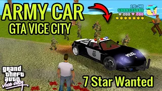 How to get Army Sports Car in Gta vice city | 7 Star Wanted Level