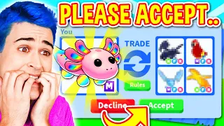 I Traded My *MEGA AXOLOTL* Away For This... RICH *FLEX* BATTLE !! Roblox Adopt Me Trading Proofs
