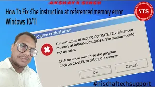 How to Fix the Instruction at Referenced Memory Error Windows 10