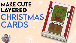 How to Make Layered Cards | Cricut Christmas Card Ideas | Holiday Cards