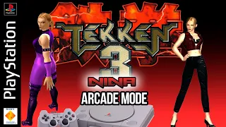 Tekken 3 - Nina Arcade Mode - PS1 Playthrough (HD) #tekken3 #playstation  #gameplay