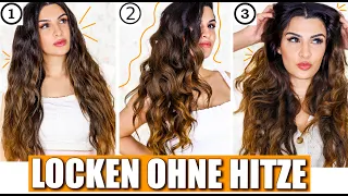 3 LOCKEN OHNE HITZE METHODEN 2020 🧡 ÜBER NACHT BEACH WAVES & NO HEAT CURLS HAIR HACKS | KINDOFROSY