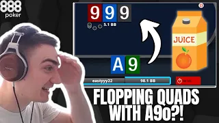 Flopping QUADS with A9o & The 10NL Challenge is BACK?! | Top 10 Poker Hands Ep. 75