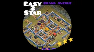 How to get 3 Star on "Grand Avenue" with Th12 |Clash of clans New| Much easier way | Goblin map