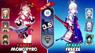 🔥C6 Yanfei Mono Pyro ❄️C0 Ayaka Freeze | 3.5 Spiral Abyss Floor 12/9⭐| Genshin Impact