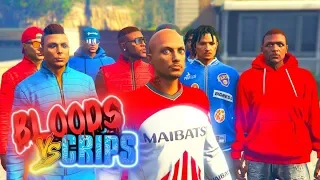 GTA 5 BLOODS vs CRIPS GANG WAR "CRAZY STORY"