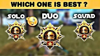 🤔 SOLO DUO AND SQUAD CONQUEROR WHICH IS BEST IN BGMI / PUBG 🔥 SOLO RANK PUSH TIPS AND TRICKS