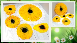 🌻Заливаем Подсолнухи Эпоксидной Смолой В Прямом Эфире - СПОНСОРСТВО КАНАЛА.🌻