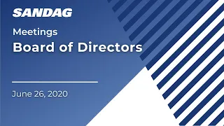 Board of Directors - June 26, 2020