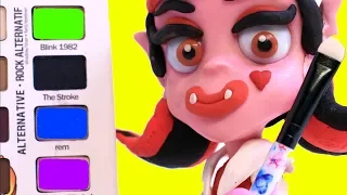 DibusYmas Draculaura makeup 💕Superhero Play Doh Stop motion cartoons