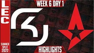 SK vs AST Highlights | LEC Summer 2022 W6D1 | SK Gaming vs Astralis