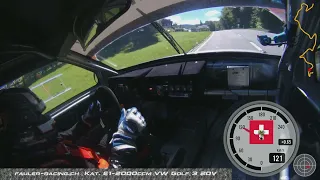 VW Golf MK3 20V, FULL CARBON CAR! Onboard with Dani Fauler at Hillclimb Gurnigel 2022