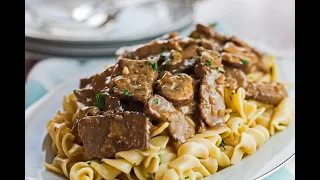 Leftover Prime Rib Beef Stroganoff {Best Prime Stroganoff from Holiday Prime Rib Roast Leftovers}