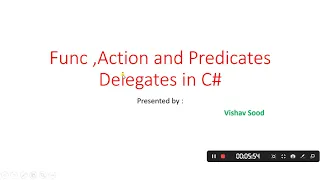 Func,Action and Predicates Delegates in C#