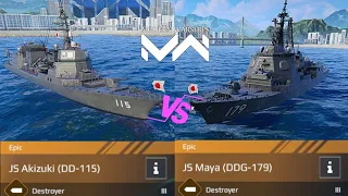 JS Akizuki Vs JS Maya🔥 | Modern Warships