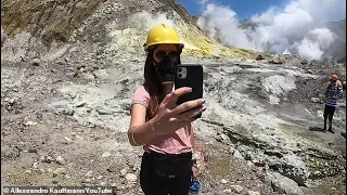 Chilling footage shows moment volcano erupted on White Island as tour group fled to safety