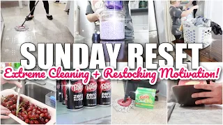 ✨SUNDAY RESET ✨  MOBILE HOME CLEAN WITH ME + RESTOCKING + GROCERY HAUL