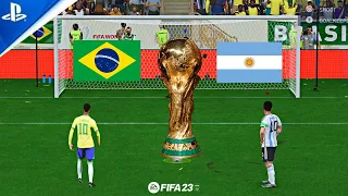 FIFA 23 ARGENTINA VS BRAZIL MESSI V NEYMAR FIFA WORLD CUP FINAL PENALTIES