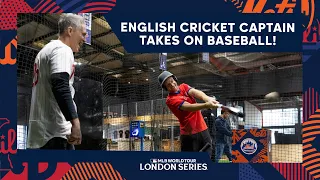 World Cup winning cricketer Jos Buttler takes on baseball with World Series winner Chase Utley