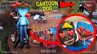 DRONE CATCHES HUGGY WUGGY FROM POPPY PLAYTIME LOVE CARTOON CAT AT HAUNTED PARK!! (CHEATER CAUGHT!)