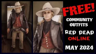 Red Dead Online : This Months FREE Community Outfits - May 2024  (Male & Female)  MICAH !!