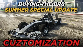 Benefactor BR8 Gameplay & LSC Customization "F1 Car" (GTA 5 Summer Special Update)