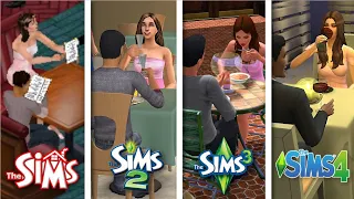 Sims 1 vs Sims 2 vs Sims 3 vs Sims 4 - Dine Out