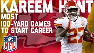 Kareem Hunt's Record-Setting Highlights for 100-Yard Games to Start Career | NFL