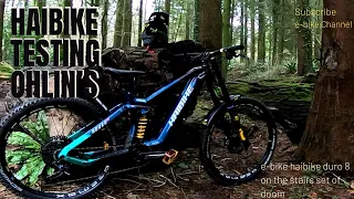 HAIBIKE NDURO 8 TESTING OHLINS 0N UK STAIRS SET 2024