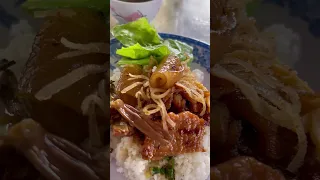 Grilled pork skin broken rice Vietnamese street food 2023