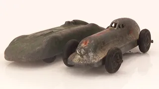 Renovation of two 90-year-old Dinky models. Hotchkiss and MG Record Car. 1935 and 1939.