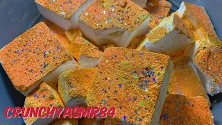 16 Blocks Orange/Yellow Gym Chalk Crush | Collab w/@funfunLetsGo | Oddly Satisfying | ASMR